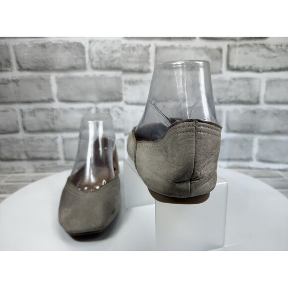 Lucky Brand Alba Women's Size 8.5 Grey Distressed Leather Ballet Flats - Picture 2 of 10